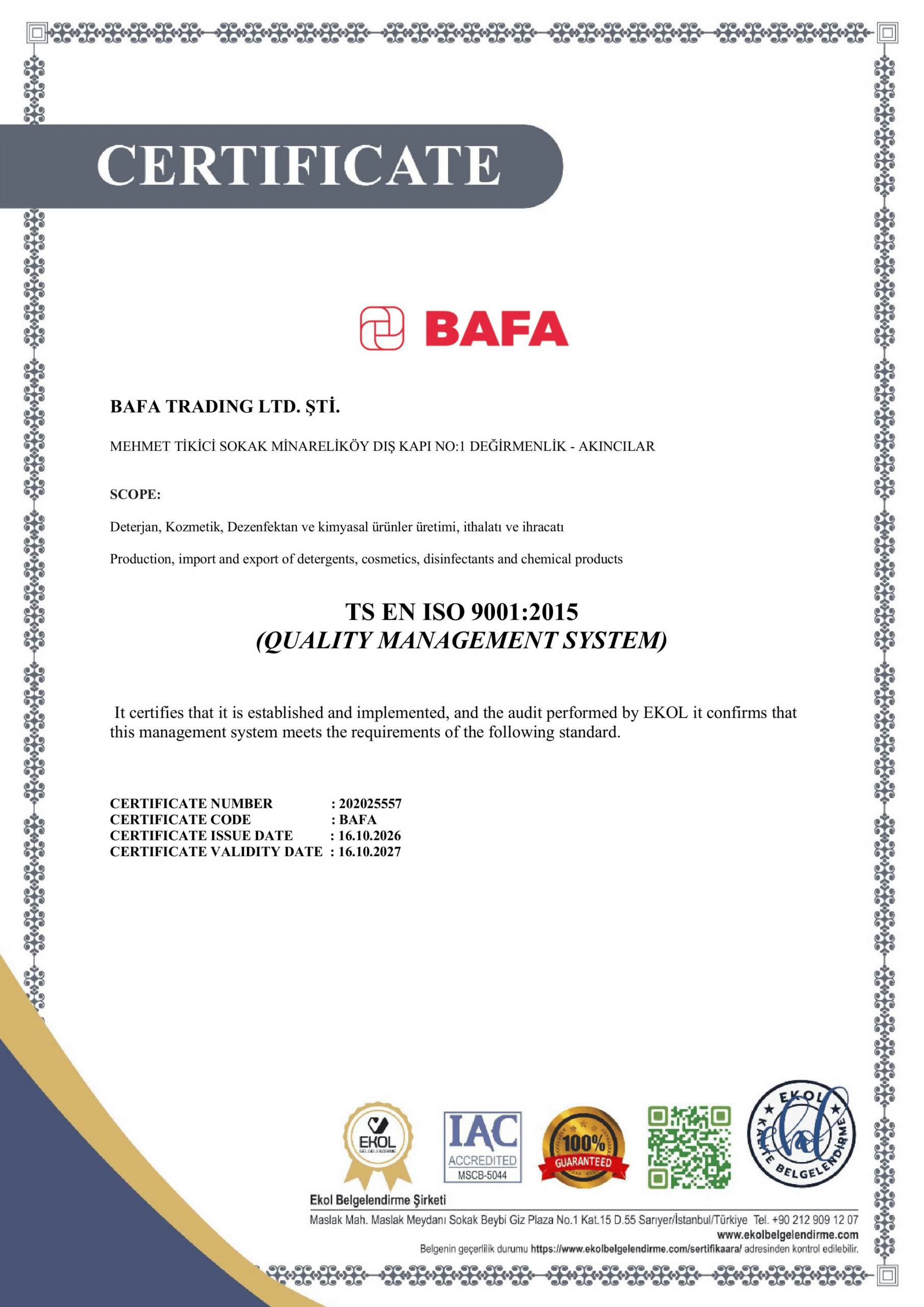 TS EN ISO 9001:2015