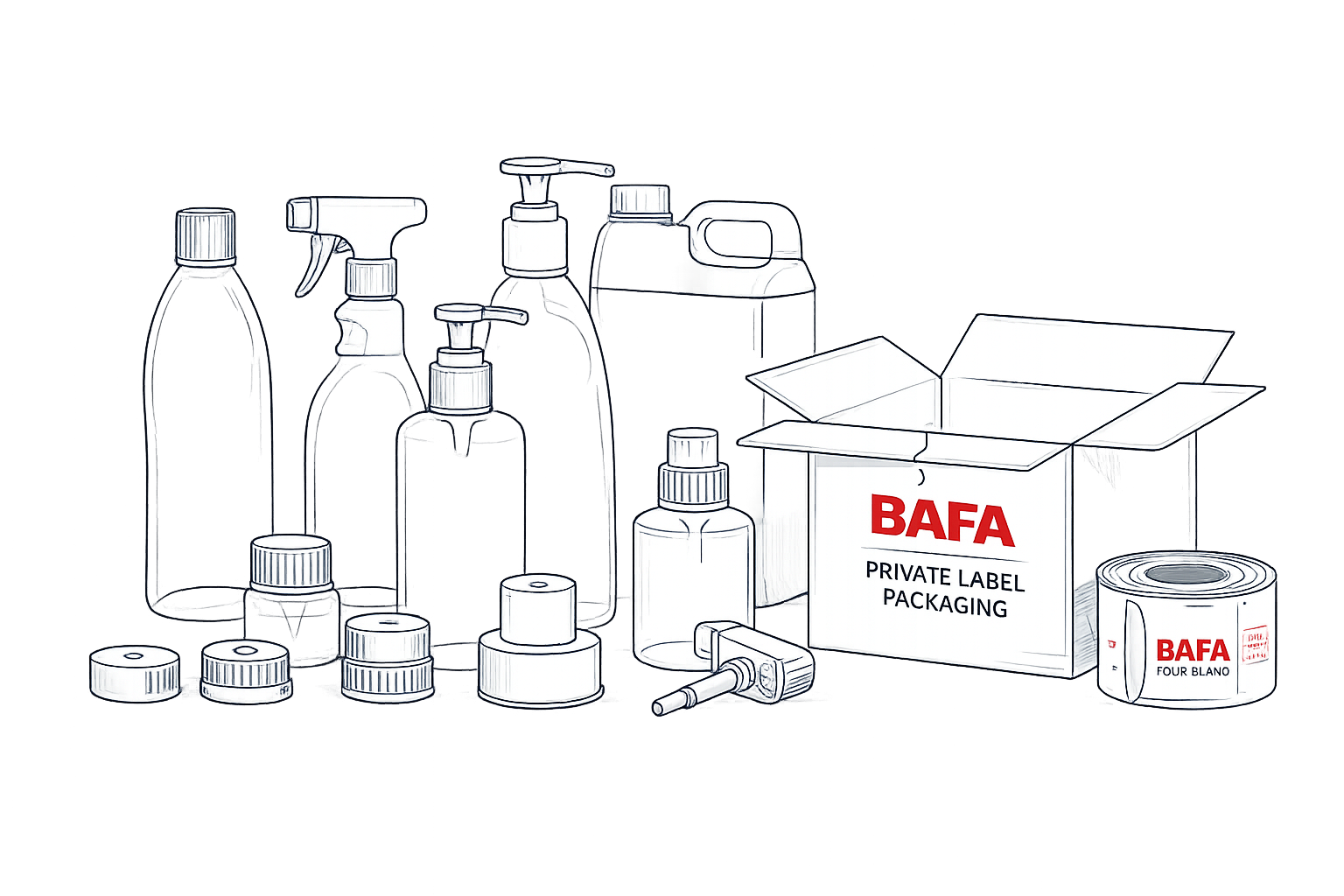 BAFA private label packaging illustration